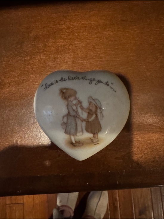 Holly Hobbie Other - This is a vintage 1973 Holly Hobbie genuine porcelain heart-shaped trinket box.